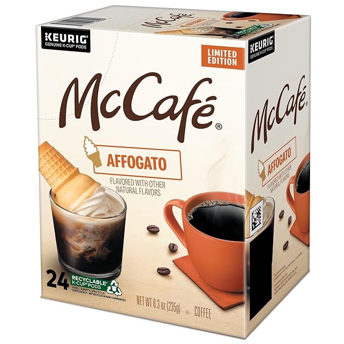 McCafe Affogato Single Serve Keurig K-Cup Pods Flavored Coffee Limited Edition 96-Count Box (4 Packs of 24)