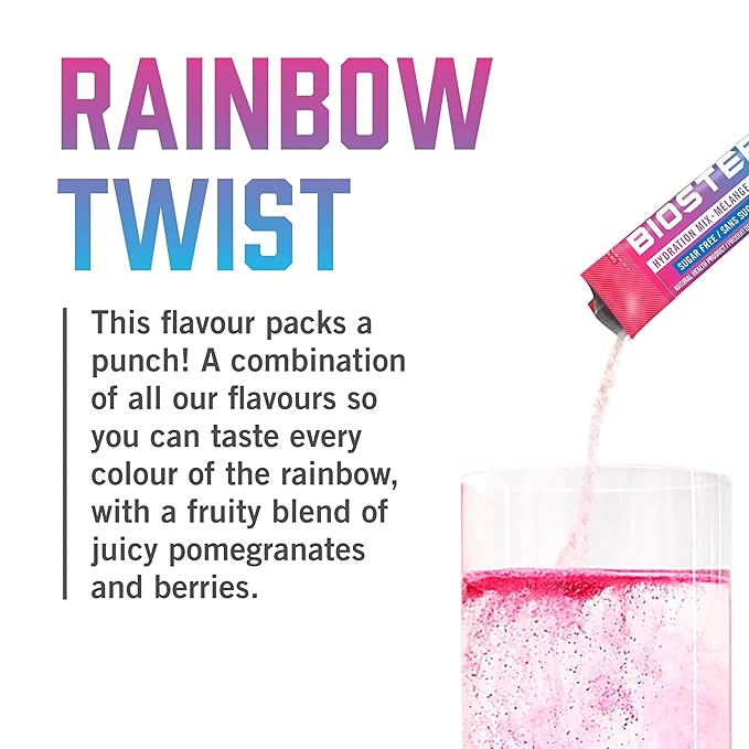 BioSteel Electrolytes Powder Variety Pack - 30 Hydration Packets with Essential Element Electrolytes 3 Flavors: Rainbow Twist Blue Raspberry Mixed Berry Electrolytes Powder Packets