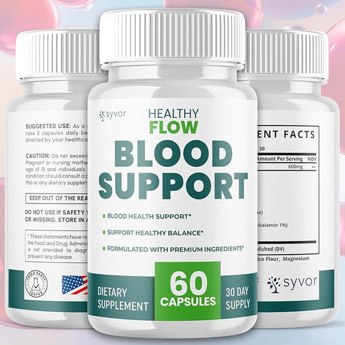 (2 Pack) Healthy Flow Blood Support Capsules Official Healthy Flow Blood Support Pills with All Natural Ingredients Advanced Formula Supplement with Premium Vitamins for Men &amp Women (120 Capsule