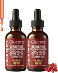 Glucora gotasGlucora Ceylon Cinnamon Berberine Liquid Drops - with Bitter Melon Extract Turmeric Chromium GymnemaOrganic Panax Ginseng&amp Moringa – Vegan Non-GMO - 2 Fl Oz (60 ML)(2pcs)