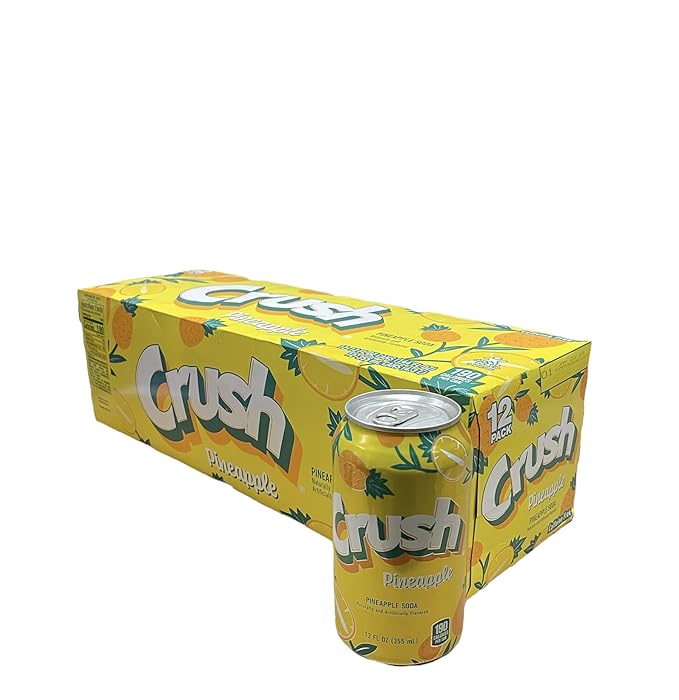 Crush Soda Munchie Box Reserve - Stocked for your Pleasure - Cans or Bottles (Pineapple Pack of (12) 12 Oz Cans)
