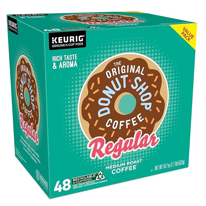The Original Donut Shop Regular Keurig Single-Serve K-Cup Pods Medium Roast Coffee 48 Count Pack of 4