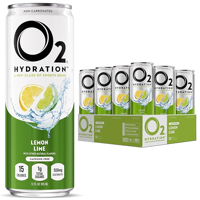 O2 Lemon Lime Post Workout Recovery Drink - Powerful Electrolyte Drink for Daily Hydration