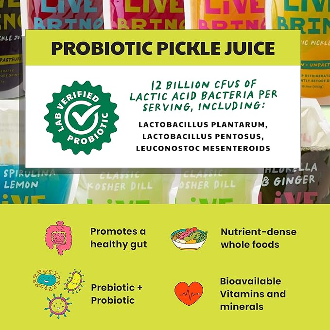 Olive My Pickle Probiotic Pickle Juice - 234 Ounces | 12 Pack of LiveBrine Dragon Fruit &amp Strawberry Pickle Juice with Natural Probiotics and Digestive Enzymes for Gut Health - 156 Pickle Shots