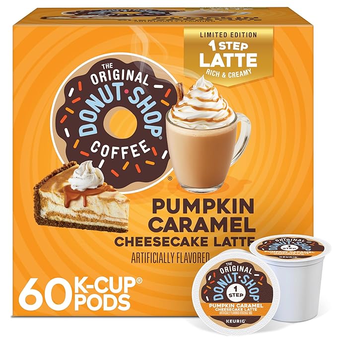The Original Donut Shop Pumpkin Caramel Cheesecake Latte Keurig Single Serve K-Cup Pods 60 Count