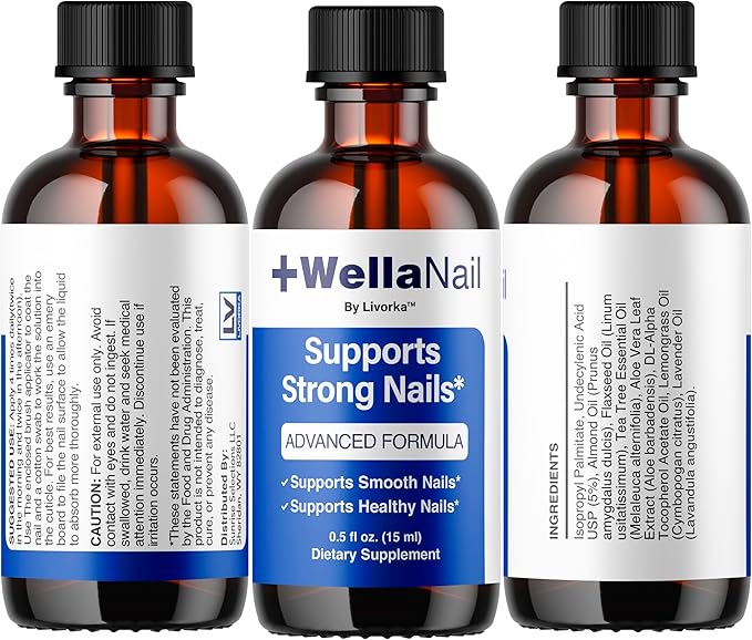 WellaNail Drops - Official Wella Nail Advanced Liquid Drop Supplement - Maximum Strength All Natural WellaNail Premium Support for Overall Health &amp Wellness Reviews 1 Bottle for 1 Month