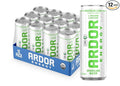 ARDOR Sparkling Water with 100mg Natural Caffeine &amp 200mg L-Theanine from Organic Green Tea for Smooth Energy &amp Focus | No Sugar 0 Calories | Vegan Gluten-Free | Mexican Lime - 12 Ct