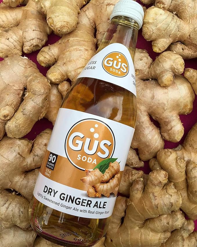 GuS Soda - Extra Dry Ginger Ale - 12 oz (6 Glass Bottles)