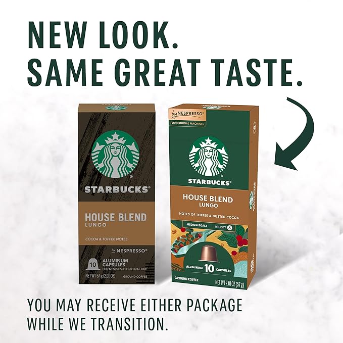 Starbucks by Nespresso Original Line House Blend Medium Roast Coffee 50-count Espresso Pods