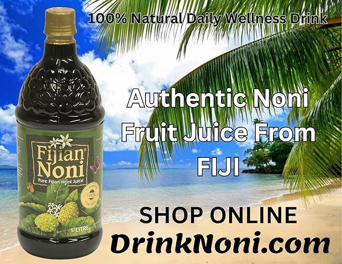 Fijian NONI Juice - Pure Certified Organic - Rich in Antioxidants (33.8 Fl.Oz Bottle) A Gift Of Nature Cold Pressed from Wild Organic Noni Fruits