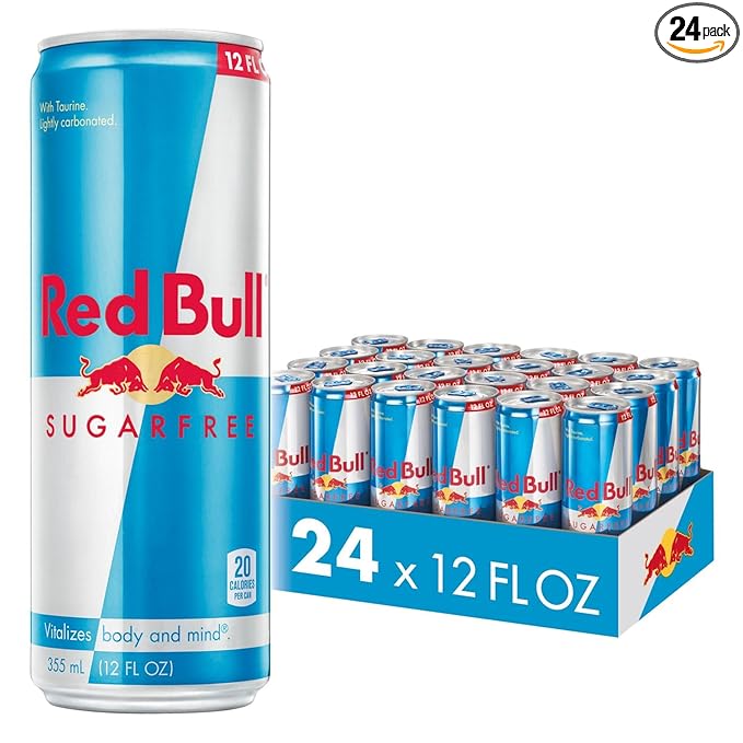 Red Bull Sugar Free Energy Drink with 114mg Caffeine plus Taurine &amp B Vitamins 12 Fl Oz Pack of 24 Cans