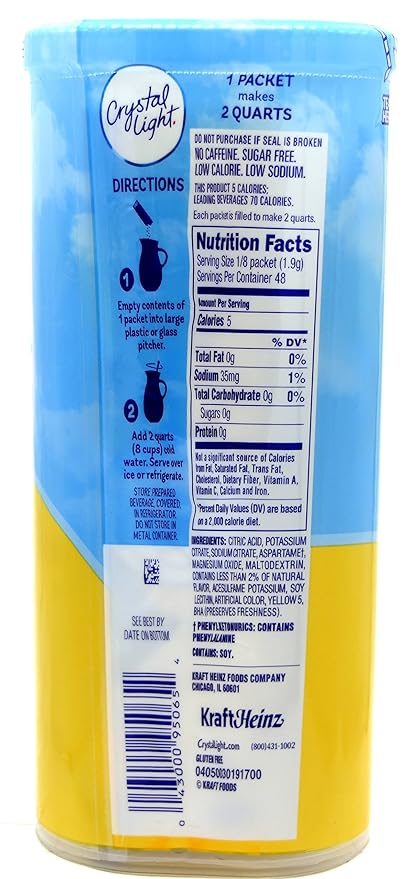 Crystal Light Lemonade Drink Mix 12-Quart Canister (Pack of 7)