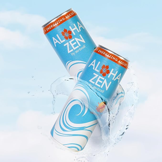 Zenbodi Aloha Zen Orange Crush - AWAKEN Functional Beverage - 12 Pack Energy Drink Zero Sugar Energy Drinks with L-Alpha GPC Caffeine and L-Theanine