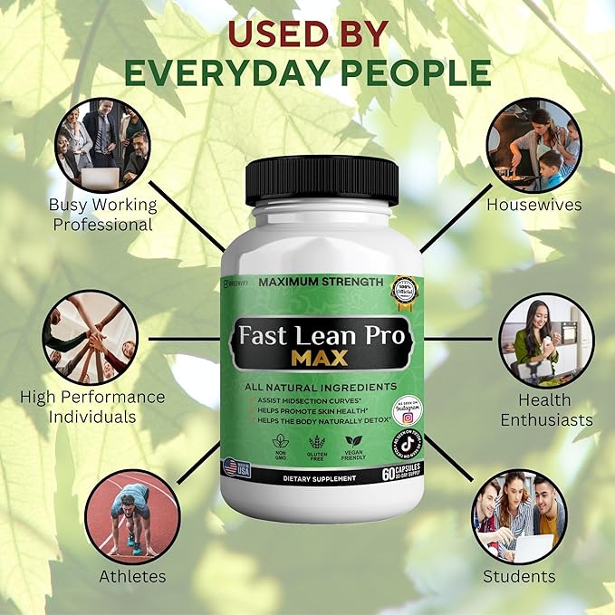 Fast Lean Pro Max Natural Dietary Supplement 60 Capsules 30-Day Supply All Natural Ingredients Vegan Friendly (2)