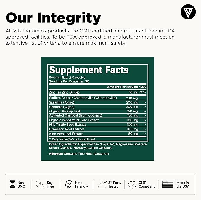 Vital Vitamins Multi Collagen Capsules + Chlorophyll Complex Capsules