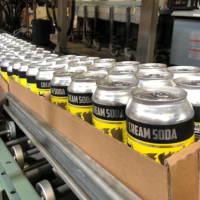 Sprecher Cream Soda in 16 fl oz Cans (12 Pack) Fire-Brewed with Real Honey Rich Vanilla Honey Flavor Handcrafted Caffeine-Free Gourmet Beverage
