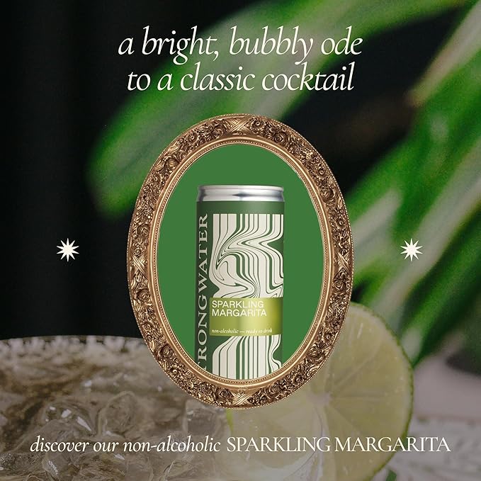 Strongwater Sparkling Non Alcoholic Margarita to Go - 12 Pack Cans (8.4 Fl Oz Each) Virgin Margarita Mocktail - Ready to Drink Nonalcoholic Cocktail with Lime Juice Agave &amp Nothing Artificial