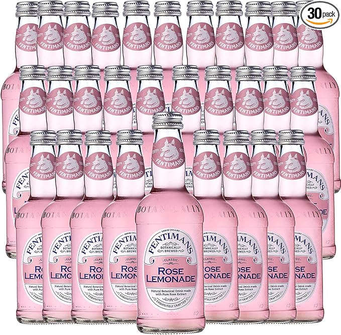 Fentimans Botanically Brewed Classic Rose Lemonade Sparkling Soda 9.3 fl oz Bottles – Premium Craft Soda/Mixer for Cocktails &amp Refreshing Drinks