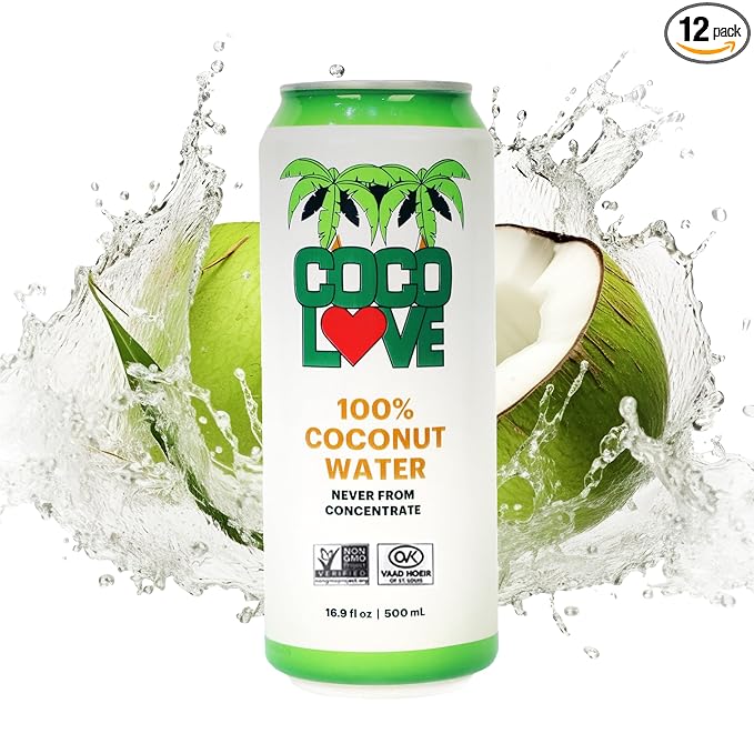 Coco Love 100% Coconut Water | 16.9 Fl Oz - 500 ml (12 Pack)