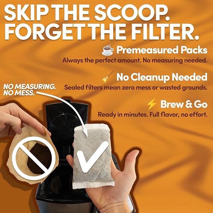 Ground Flavored Coffee In Filter Packs | Medium Roast Low Acid Mold Free Pouches | Butter Pecan Crunch Sampler Packets | Gourmet Powder Bags for 10–12 Cup Drip Maker | Highest Rated Individual Premeas