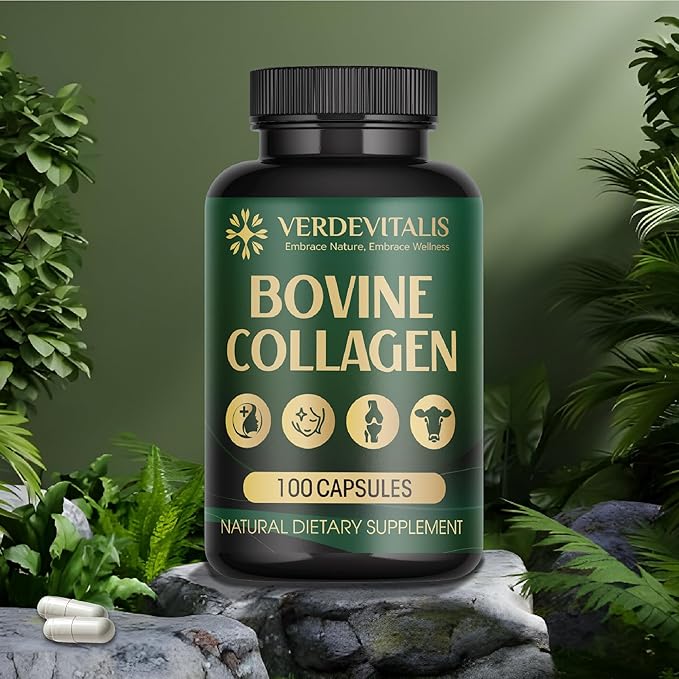 Bovine Collagen Capsules for Men and Women– Type I &amp III for Hair Skin Nails Joints – Non-GMO Made in USA – 100 Capsules