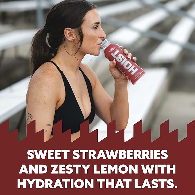 HOIST Premium Military Hydration Electrolyte Drink Powerful IV-Level Hydration Clinically Proven Performance Drink Strawberry Lemonade 16 Fl Oz (Pack of 12)