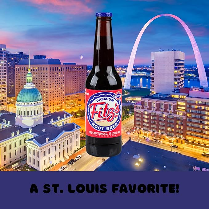 Fitz's Root Beer | Delicious Root Beer with Real Cane Sugar | 12 oz Glass Bottles with Crazy Soda Pop Bottle Opener (12 Pack)