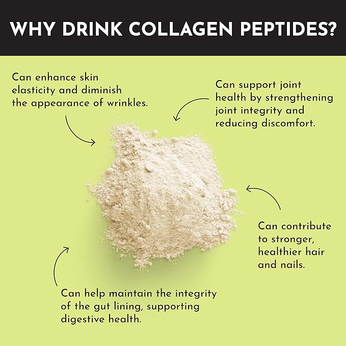 JUST INGREDIENTS Lemon Lime Collagen Peptides – 30 Servings – Supports Joint Skin Hair &amp Nail Health with Grass-Fed Hydrolyzed Collagen Types I &amp III – Refreshing Lemon Lime Flavor