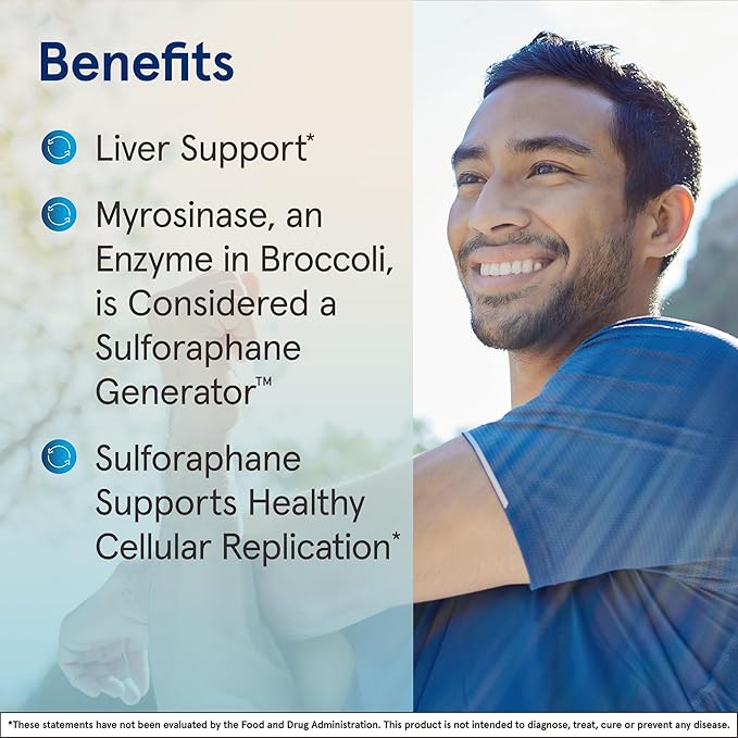 Jarrow Formulas BroccoMax Sulforaphane Generator 35 mg Sulforaphane Glucosinolate &amp Myrosinase Broccoli Seed Supplement for Liver Health Support 60 Delayed Release Veggie Capsules 30 Day Suppl