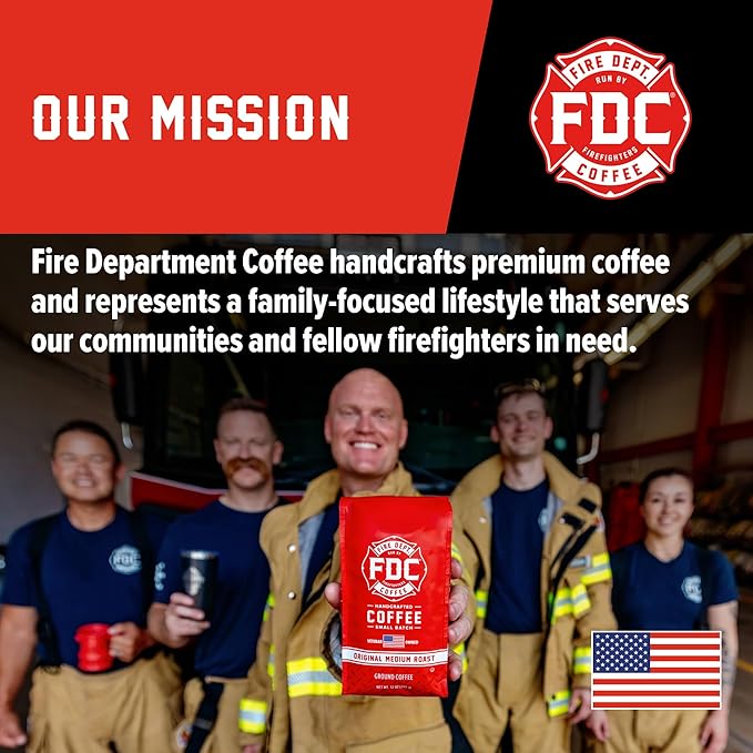 Fire Department Coffee - Gives Back to Firefighters - Rescue Variety Pack - Whole Bean Coffee - Medium Dark Shellback Espresso &amp Skull Crushing Espresso Beans - Veteran Owned (12oz Pack of 4)