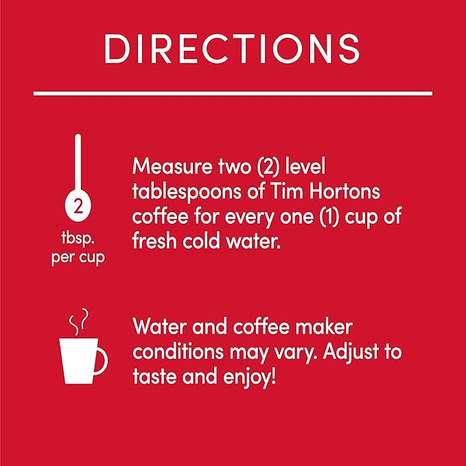 Tim Hortons Decaf Blend Medium Roast Ground Coffee Perfectly Balanced Always Smooth Made with 100% Arabica Beans 72 Ounce (6 x 12 oz Bags)