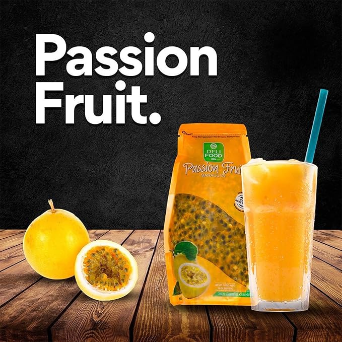 Passion Fruit pulp 100% Fruit No added sugar Maracuya real fruit for drinks juices cocktails desserts sauces and nutrient rich smoothies Pack of 2 Total 32oz