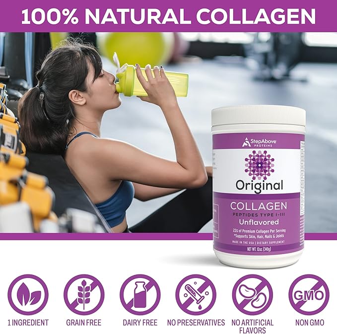 Original Collagen Peptides 100% Natural Bovine Premium Hydrolyzed Type I-III 12 Oz