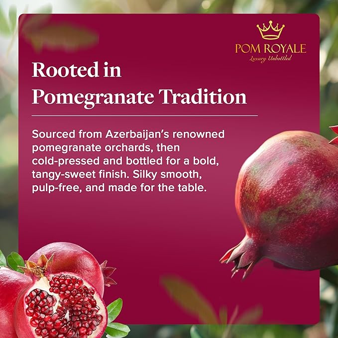 Pure Pomegranate Juice No Pulp 8.4 Ounce Glass Bottle (Pack of 15) Cold Pressed Juice Not from Concentrate Non-GMO No Sugar Added Gluten Free Kosher Certified Preservative Free