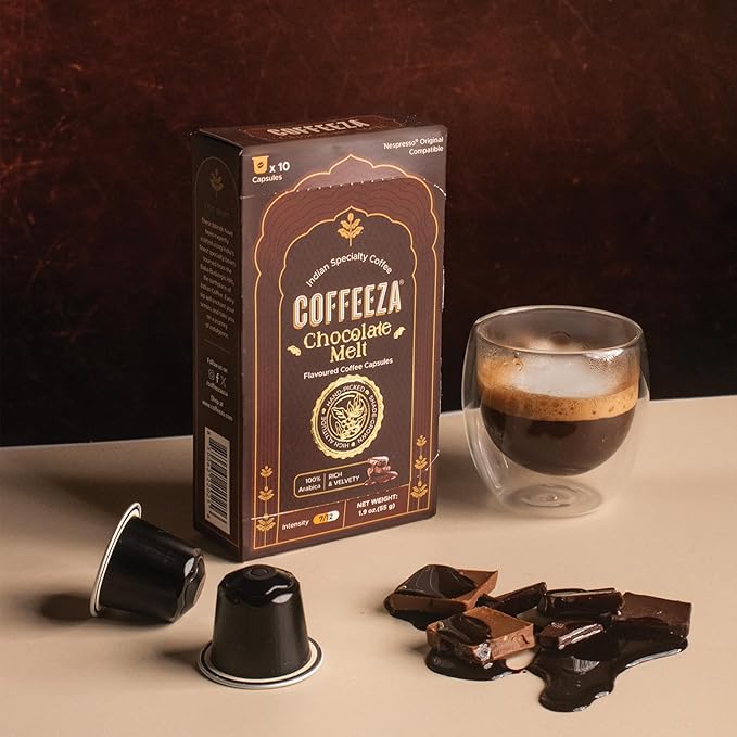 Coffeeza Belgian Chocolate Flavored Espresso Coffee Pods Compatible with Nespresso Original Line Medium Roast Intensity – 7 100% Arabica Aluminium Coffee Capsules 3 Pack - 30 Single Serve Coffee