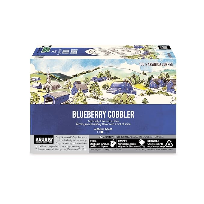 New England Coffee Blueberry Cobbler Medium Roast Single Serve Pods 10ct Box (Pack of 6)