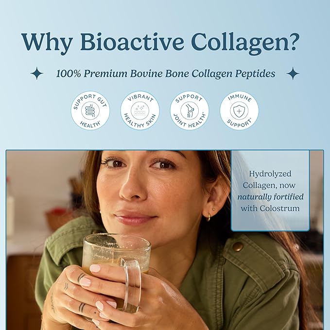 WONDERCOW Bioactive Collagen w/Bovine Colostrum Powder + Grassfed Beef Liver Supplement Capsules