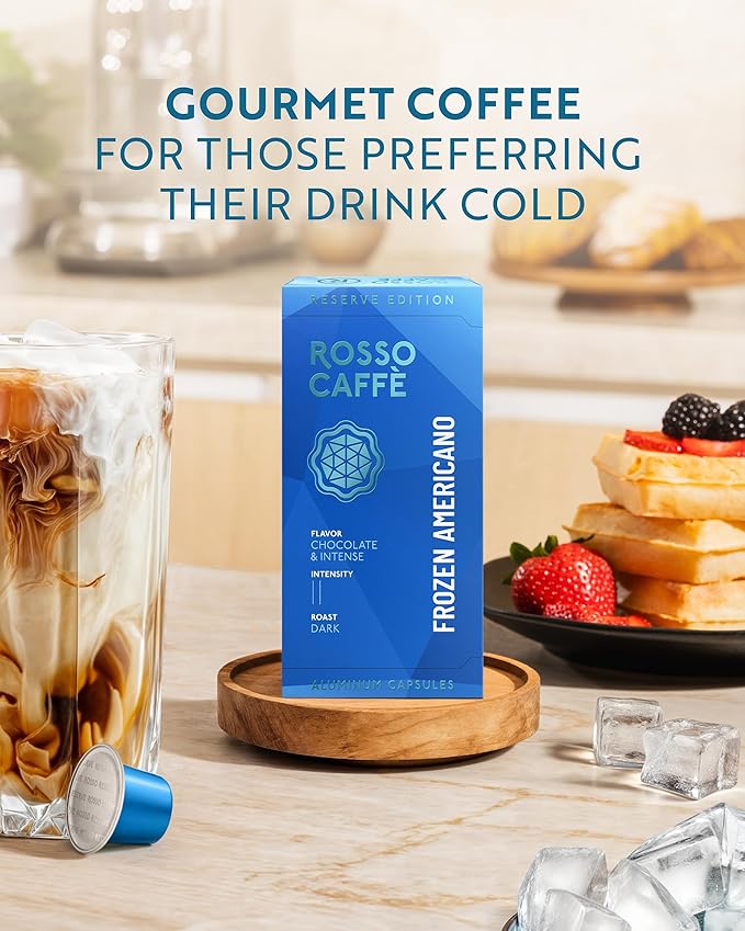ROSSO CAFFÈ Espresso Coffee Pods for Nespresso Original Machines - 80 Capsules Ice Pack 2 Rich and Smooth Flavors Perfect for Iced Summer Coffee - Made in Italy