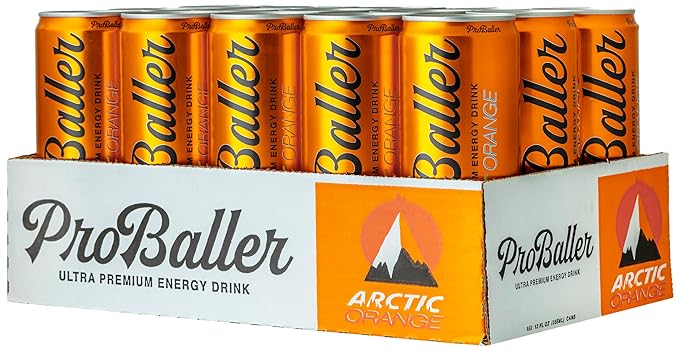 ProBaller Clean Energy Drink - Athlete-Grade Energy for Focus &amp Performance Naturally Sweetened with Agave NSF Certified for Sport Natural Caffeine Biotin Electrolytes Amino Acids &amp B Vi