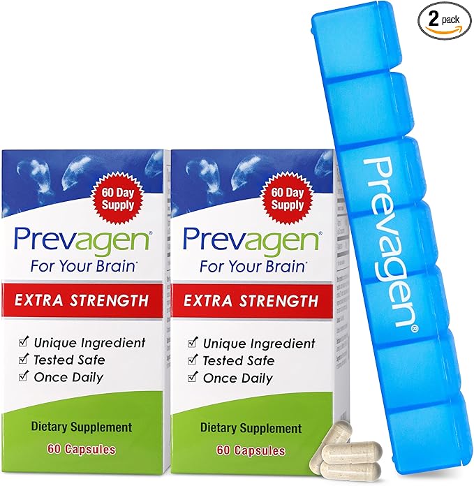 Prevagen Extra Stregnth - 120 Capsules (4 Month Supply) | Formulated for Your Brain | 20mg of Apoaequorin Plus Vitamin D3 with 7-Day Pill Minder