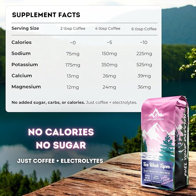 Long Run Coffee – Hydrating Coffee with Electrolytes – All Natural Energy + Hydration + Recovery for Athletes – Stomach Friendly Electrolyte Coffee for Runners (5 lb Decaf)