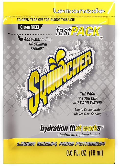 Sqwincher 015303-LA Fast Pack Liquid Concentrate Packet 6 oz Yellow Standard (Pack of 50)