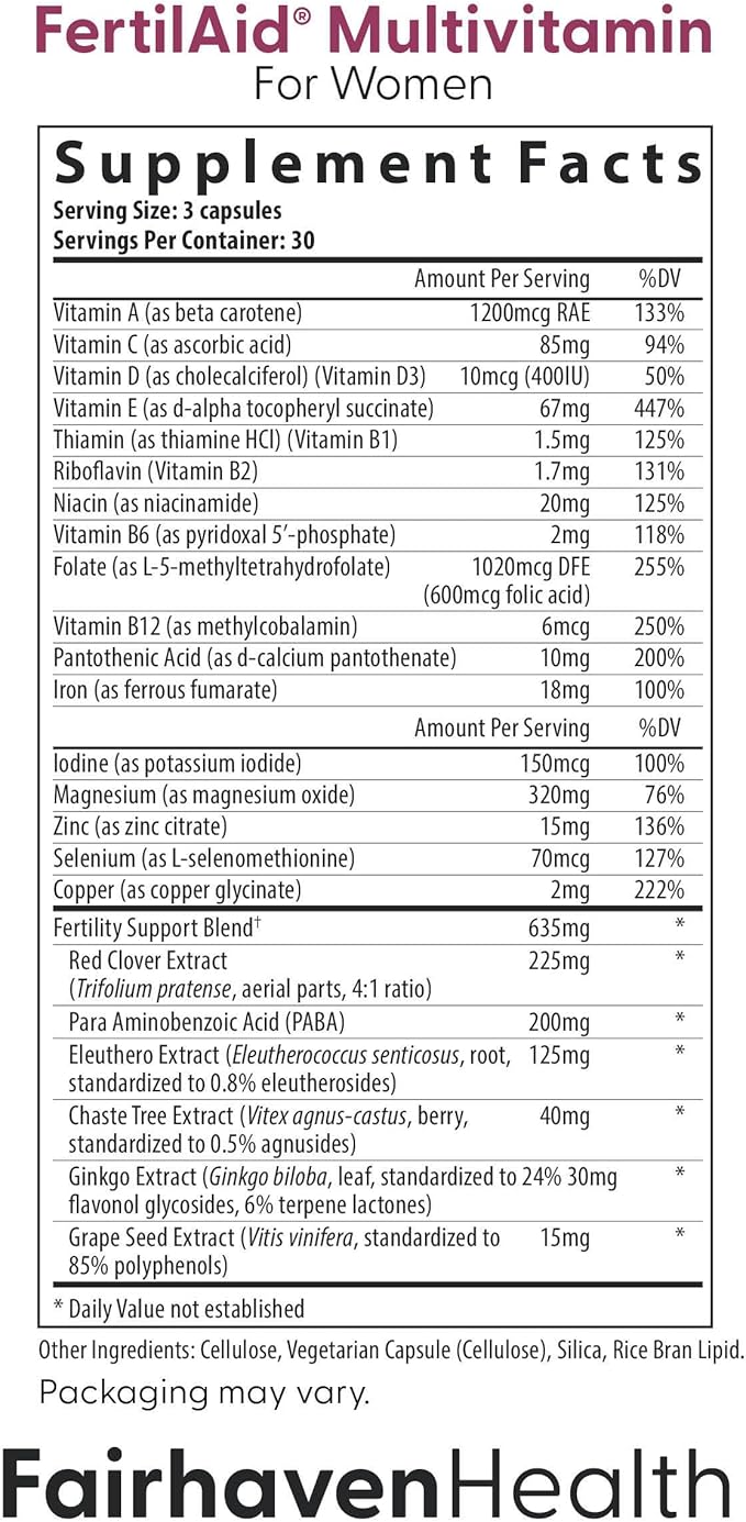 Fairhaven Health FertilAid for Men and Women Combo Fertility Supplements for Men and Women | Count and Motility Support Pre-Conception for Him | Prenatal Vitamin for Her with Vitex and Folate