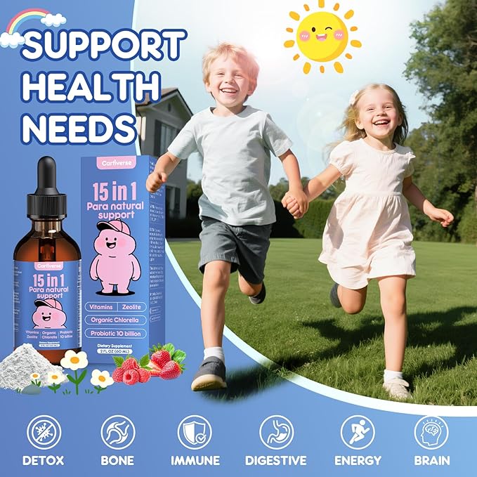 Parasite Cleanse for Humans &amp KidsParasite Cleanse for ChildrenZeolite Detox Liquid DropsCandida Cleanse &amp Wellness FormulaContains wormwood black walnut cloveOrganic ChlorellaOregano2