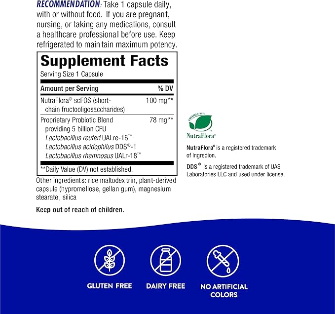 Nature's Way Primadophilus Reuteri Probiotic Supports Digestive &amp Immune Health* 5 Billion Live Cultures 90 Capsules (Packaging May Vary)