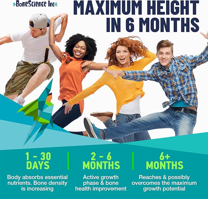 (Pack of 2) Height Growth Maximizer - Made in USA - Natural Height Increase Booster &amp Bone Growth Pills - Grow Taller Supplement for Adults Teens &amp Kids - Vitamins for Boys &amp Girls to Get