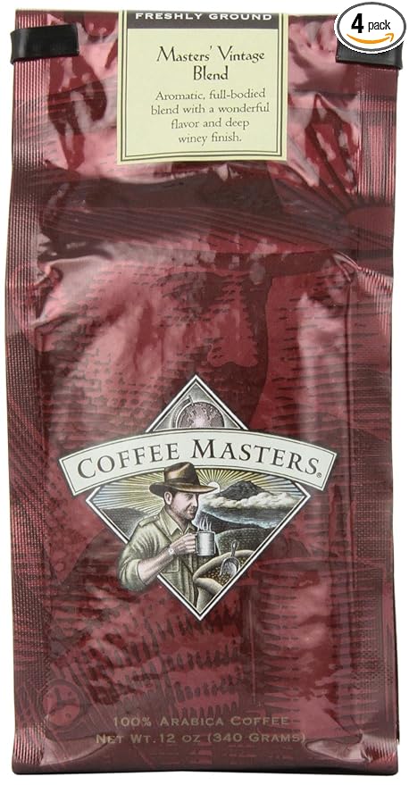 Coffee Masters Gourmet Coffee Masters' Vintage Blend Ground 12-Ounce Bags (Pack of 4)