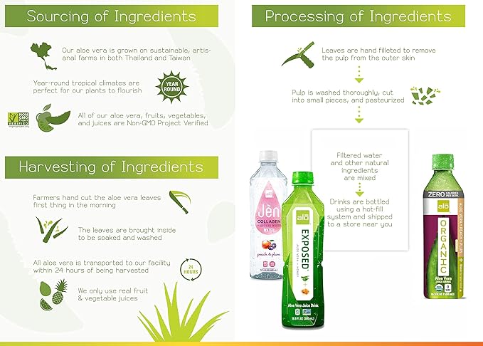 ALO Aloe Vera Juice | 16.9 fl oz Pack of 9 | 3-Flavor Variety Pack | ALLURE COMFORT EXPOSED Plant-Based Drink