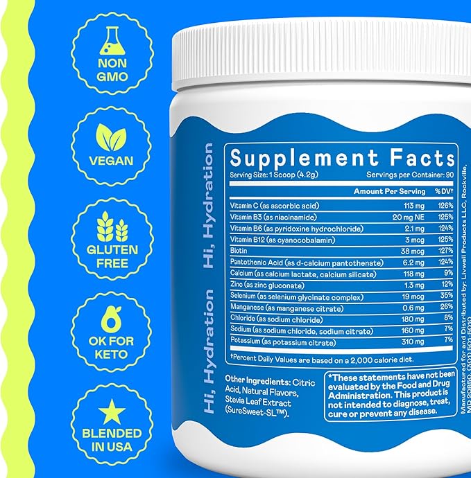 Hi-Lyte Electrolyte Powder Daily Hydration Supplement Drink Mix 90 Servings | Sugar-Free 0 Calories 0 Carbs | No Maltodextrin. Gluten-Free | Supports Keto | Light Refreshing Flavor (Pink Lemonade)