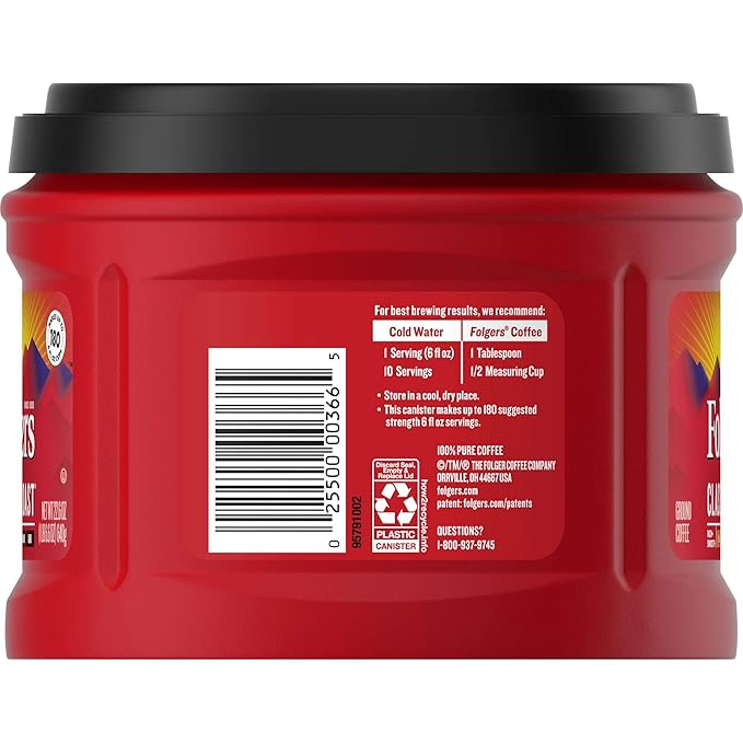 Folgers Classic Roast Medium Roast Ground Coffee 22.6 Ounces